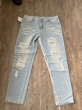 Pantalones de mezclilla para hombre AITITIA piernas rectas lavado ácido desgastados talla 36 estilo 330