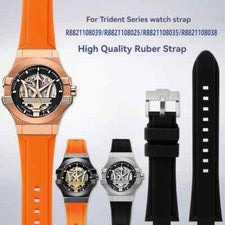 Correas de reloj de goma de silicona para Maserati Trident R8821108025 Series R882110039