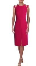 Nuevo con etiquetas Vestido de cóctel para mujer Laundry by Shelli Segal talla 10 lápiz labial rosa precio de venta suge