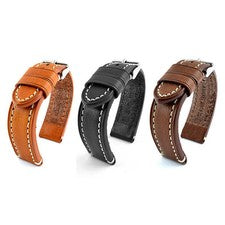 CORREA DE RELOJ de cuero 18 mm 20 mm 22 mm 24 mm CORREA DE RELOJ CORREA robusta Cataluña negro marrón