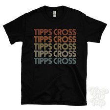 CAMISETA ESTILO RETRO REPETIDA CRUZ para hombre y mujer Reino Unido top name regalo