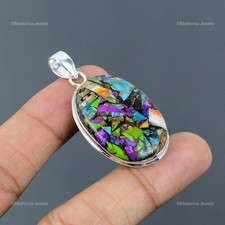 Fiesta Kingman Turquesa Piedras Preciosas Compromiso Nuevo Colgante Joyería Plata de Ley