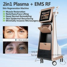 Pluma de plasma de fibroblastos 2 en 1 microcorriente R-F máquina antienvejecimiento para el cuidado de la piel facial