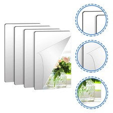 4 pegatinas de pared de acrílico duraderas con espejo autoadhesivas para decoración del hogar