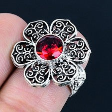 Anillo de joyería de plata esterlina 925 hecho a mano con piedras preciosas...