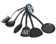 Pack de 6 utensilios de cocina surtidos resistentes al calor para cocinar nailon 30 cm