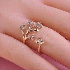 Anillo Ajustable Plata Oro Rosa Anillos Joyería Circonita Cúbica Mujer