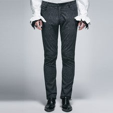 Diablo Moda Gótico Hombres Pantalones Traje Pantalones Negro ajustado guapo