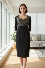 "Vestido de fiesta, fiesta, boda, mujer talla 38 jersey estuche vestido con lentejuelas"