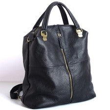 Nueva Mochila de Cuero de Vaca de Diseñador para Mujer Bolsos de Cuero Negro Bolso de Viaje