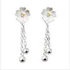 Ohrstecker Blume echt Sterlingsilber 925 Ohrhänger Damen Ohrringe