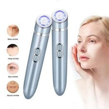 Pluma portátil de masaje para el cuidado de la piel facial con luz LED para belleza facial diaria
