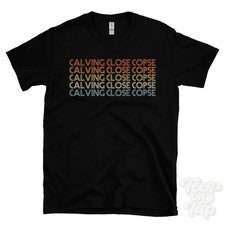 CAMISETA CALVING CLOSE COPSE ESTILO RETRO REPETIDO para hombre y mujer Reino Unido topónimo