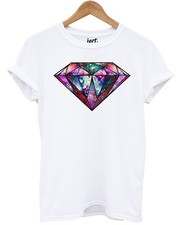 Camiseta Galaxy Diamante Moda Hipster Espacio Tumblr Diseño Impreso Top Regalo