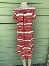 NUEVO Vestido Zara Rojo Y Blanco Rayas Bardot Midi PEQUEÑO HOMBROS ABIERTOS B1032a