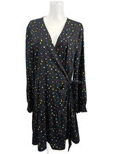 Vestido envolvente WEDNESDAY’SGIRL puntos brillo poliéster azul negro talla 42
