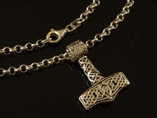 Cadena de plata 925 con colgante Hammer Thor 26 x 19 mm