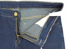 Pantalones de mezclilla ajustados de moda para hombre talla 36" W 2XL azul desgastado lavado oscuro