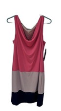 Nuevo con etiquetas Vestido Musette Colorblock Sin Mangas Para Mujer Talla 14 Cuello Redondo Forrado Oficina