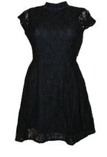 DAMENKLEID KLEID SPITZENKLEID SCHWARZ PARTY LOUCHE TOLLE RÜCKENPARTIE Gr. XS NE