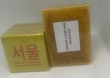 Crema facial para el cuidado facial de cúrcuma cuidado de la piel antienvejecimiento con jabón de 1 barra