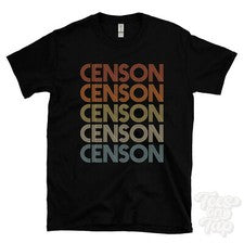 CAMISETA CENSON ESTILO RETRO REPETIDO Hombre y Mujer Novedad Genial Nombre Regalo