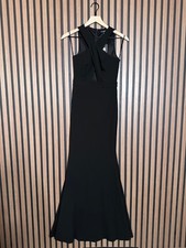 Nuevo Vestido Nova de Moda Pequeño para Mujer Negro Issa Queen Frente Cruzado Maxi Formal