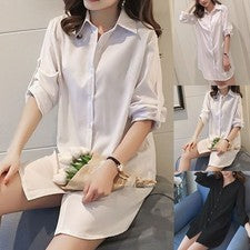 Camisas Camisas Vestido de gran tamaño Mujer Motor Moda Estilo Amigo Tops Mangas Largas