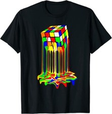 Camiseta unisex manga corta gráfico divertido colorido cubo derretimiento rubik