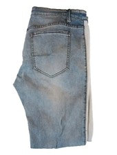 Pantalones de mezclilla Nova de moda para hombre 38 azules desgastados elásticos ajustados rectos 38x32