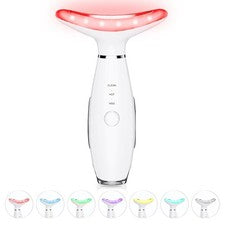 Masajeador facial cuello 7 colores, herramienta masajeador facial con térmicos cuidado de la piel en casa