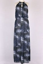 Maxi Vestido B Darlin Para Mujer Junior Cerradura Halter Gris Negro Talla 1/2
