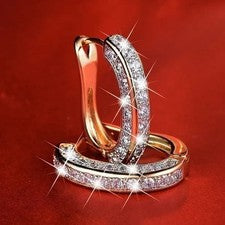 Ohrringe 18K Gold Vergoldet Creolen Damen Schmuck Poliert 18 Karat Oval Neu