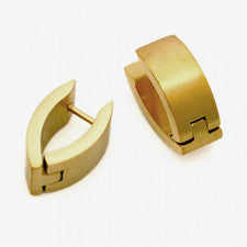 Pendientes criollos plegables titanio titanio oro amarillo dorado ovalado oliva mujer