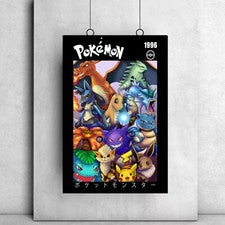 Cartel de arte de personajes Pokémon lienzo arte de pared decoración del hogar idea de regalo 151 anime