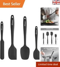 Juego de 4 espátulas de silicona sin BPA - Utensilios de cocina sin costuras resistentes al calor
