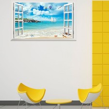 Pegatinas para decoración del hogar dormitorio pared adhesivo murales calcomanía ventana falsa