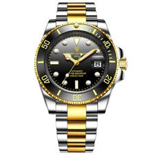 LIGE Reloj Hombre Informal Mecánico Automático Reloj Pulsera Acero Hombre Oro Relojes