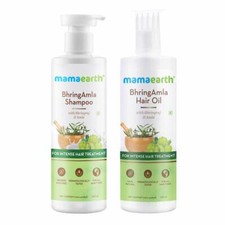 Combo Mamaearth BhringAmla para tratamiento capilar intenso (aceite capilar BhringAmla 250 ml