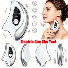 Herramienta Facial Eléctrica Gua Sha, Masajeador Vibración Calefacción Antienvejecimiento e Hinchazón