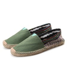 Alpargatas de lona a rayas de algodón y lino para hombre al aire libre hechas a mano zapatos lo último