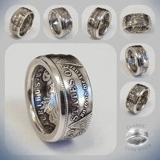 Anillo Moneda Dólar Plata Talla 11 Hecho a Mano Raro Plata Morgan UNSEX Anillos