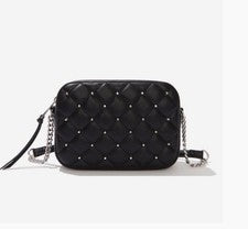 Bolso Bandolera Rebecca Minkoff Negro Acolchado Cuero Tachonado Para Mujer