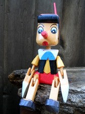 Móvil Artesano Madera Pinocho Pintado Color Tamaño 20 cm Decoración Hogar