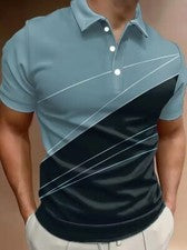 Camiseta tipo polo estilo vintage informal moda hombre golf manga corta solapa