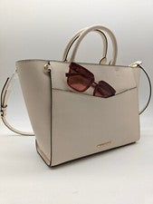 MICHAEL KORS Kaylee Bolso Bandolera Grande de Cuero para Mujer en Blanco Crema