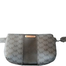 Bolso Cinturón Michael Kors Mujer Gris Y Negro con Logo MK Ajustable Talla M/L