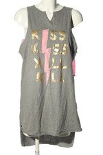 wildreamers Freizeitkleid Shirtkleid Damen Baumwolle Grau Größe 38 Casual