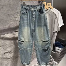 Pantalones de mezclilla cargo sueltos informales para hombre monos de mezclilla pantalones clásicos de moda
