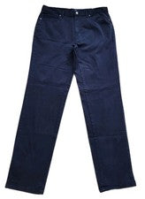 Pantalones George Slim Sarga Para Hombre Talla 36x34 Azul Marino Elastizados Frente Plano 5 Bolsillos